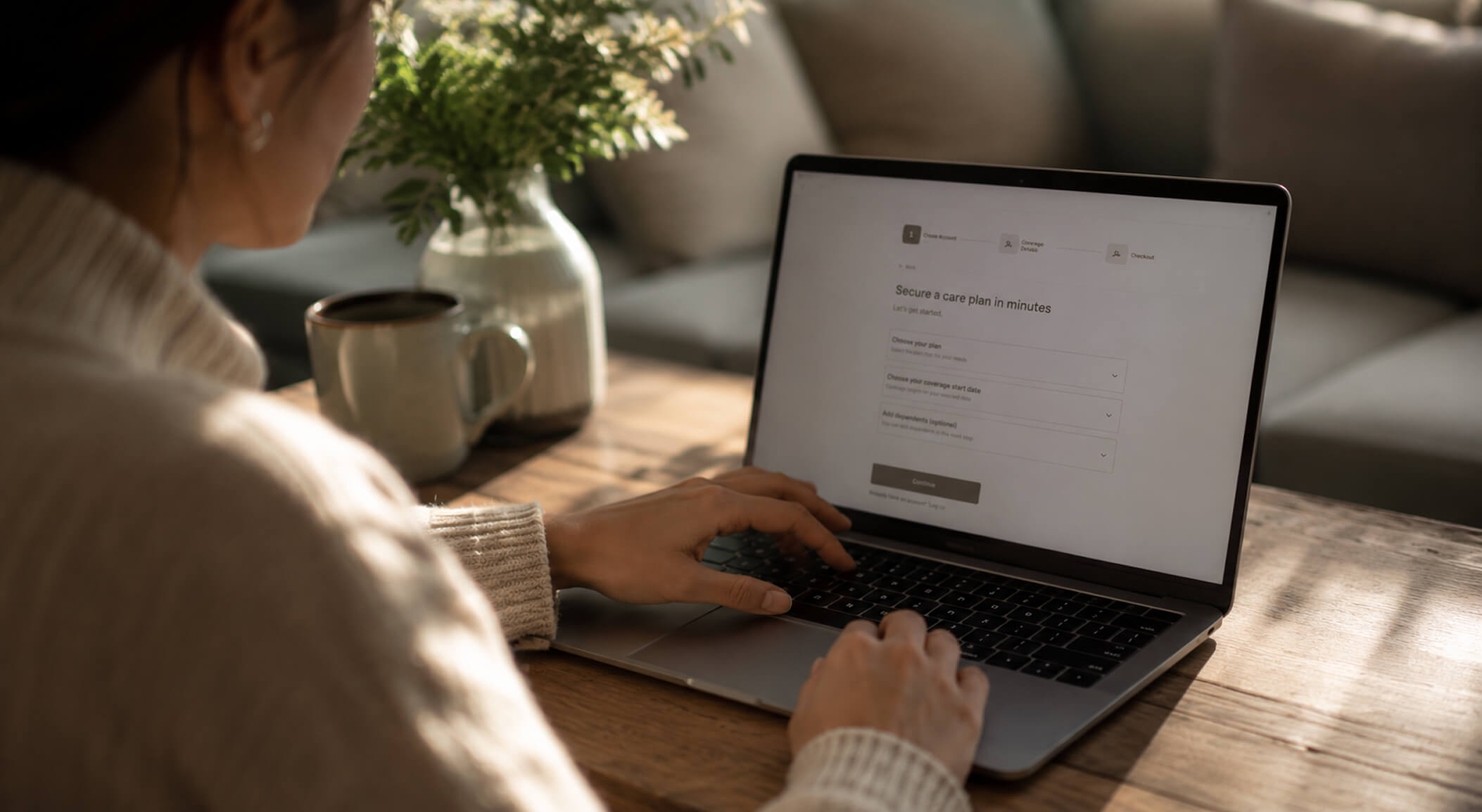 Enrolling online for a GoldCare plan at home